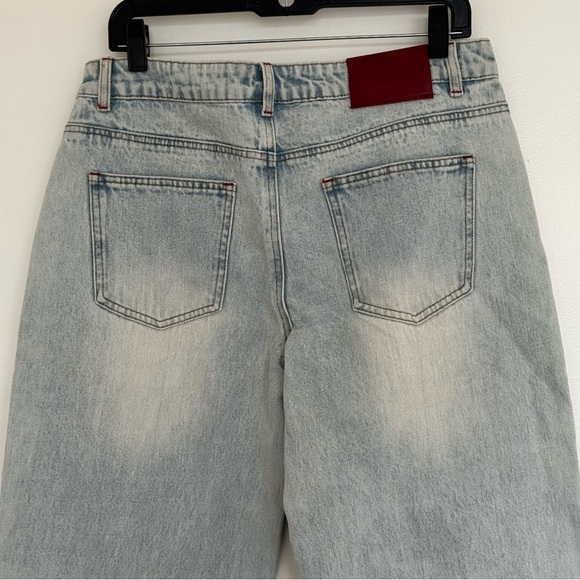 Edikted Sky Blue Wide-Leg Jeans Size L - Picture 6 of 9